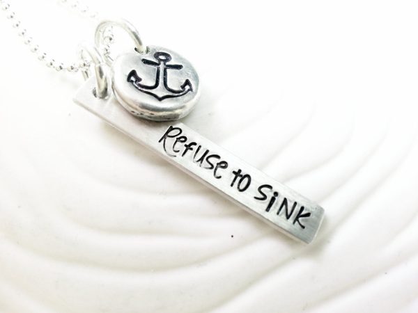 Refuse to Sink | Pebble and Flag Necklace Online now