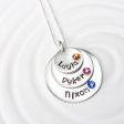 Stacked Disc Necklace | Mother s Birthstone Name Necklace Hot on Sale