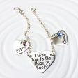 I Love You To The Moon & Back Charm Bracelet | Heart Birthstone Charms Cheap