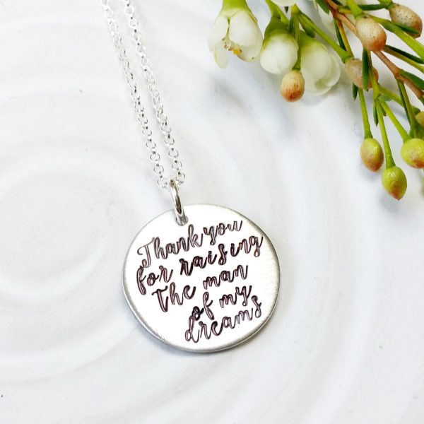 Thank You For Raising The Man Of My Dreams Necklace | Mother of the Groom Gift Discount