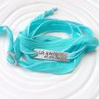 Silk Ribbon Wrap Bracelet | Exclusive Slide Clasp | Beach Saying Online now