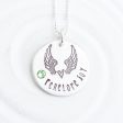 Angel Wings Birthstone Heart Necklace | Angel Baby Necklace For Sale