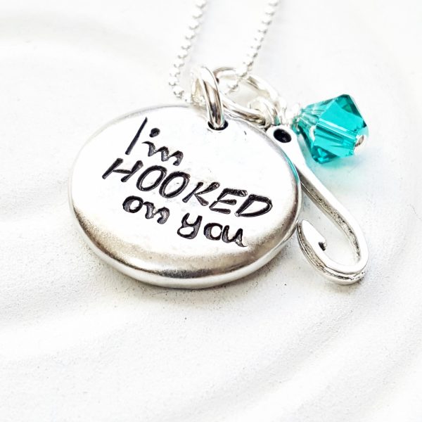 I m Hooked on You Necklace| Gift for Her For Sale