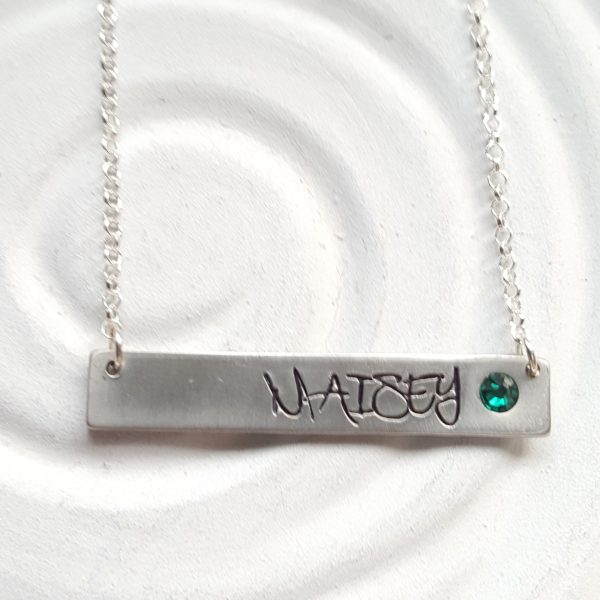 Birthstone Mother s Necklace | Street Art Bar Necklace For Sale