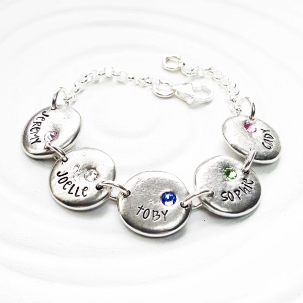 Birthstone Mother s Bracelet | Pebble Charm Bracelet Online Hot Sale