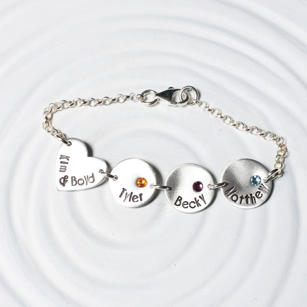 Family Bracelet | Couple Charm and Children s Birthstone Bracelet Online Hot Sale