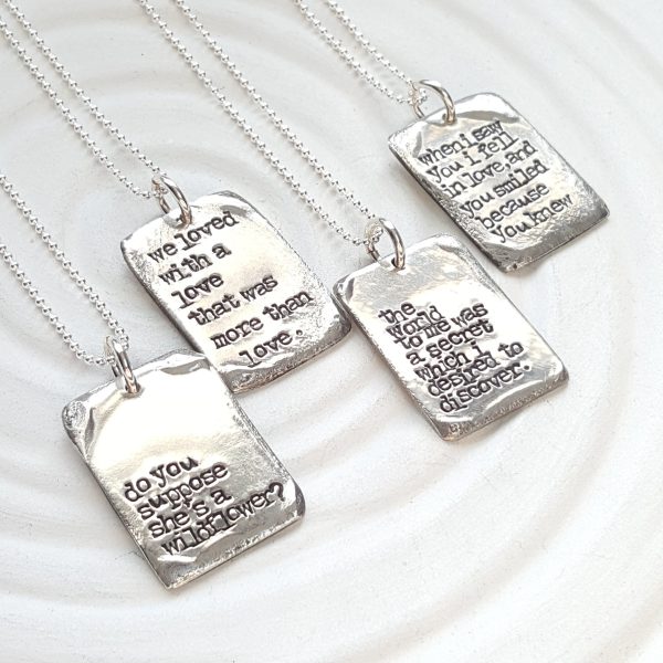 Vintage Page | Large Literary Quote Necklace Online Sale