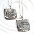 Vintage Page | Small Square Literary Quote Necklace Fashion