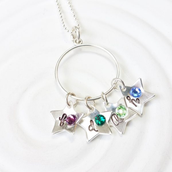 Sterling Silver Stars | Birthstone Initial Stars For Discount