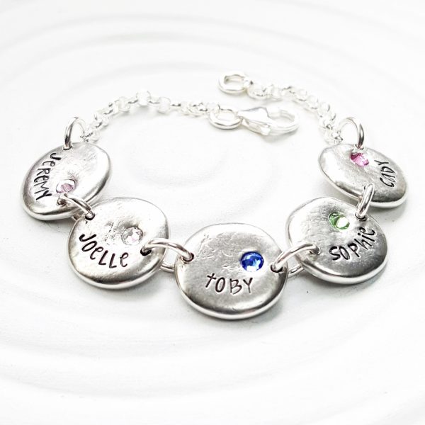 Birthstone Mother s Bracelet | Pebble Charm Bracelet Online Hot Sale