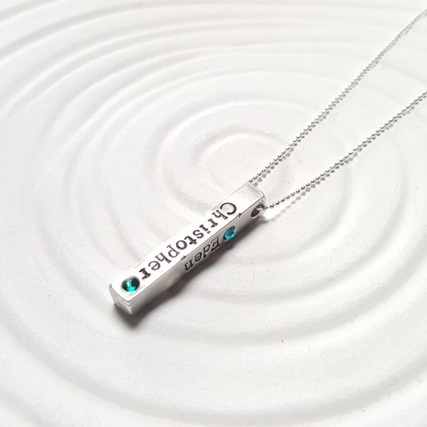 4 Sided Birthstone Bar Necklace | Mother s Necklace on Sale