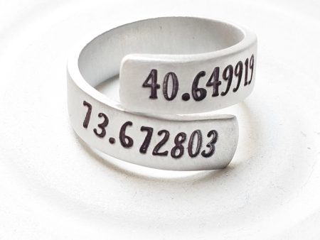 Latitude and Longitude Ring | Coordinates Wrap Ring For Cheap