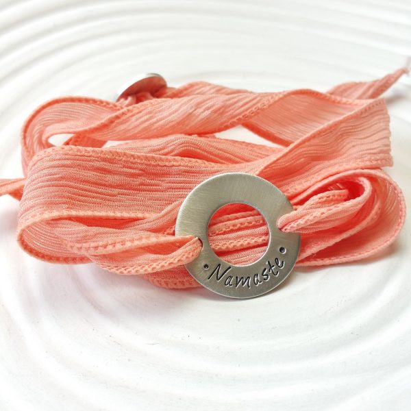 Silk Ribbon Wrap Bracelet | Exclusive Slide Clasp | Washer Style Online now