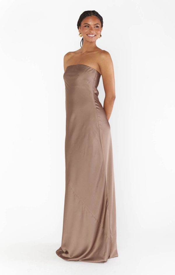 Taylor Tube Maxi Dress ~ Dune Luxe Satin Supply