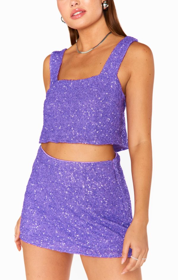 All Night Skort ~ Violet Sequins Online Hot Sale