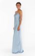 Taylor Tube Maxi Dress ~ Steel Blue Luxe Satin on Sale