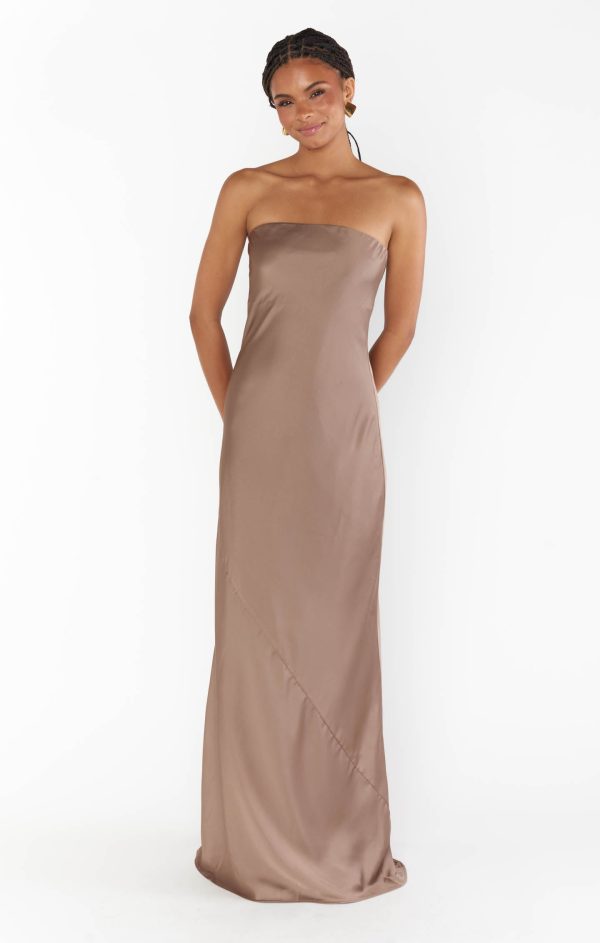 Taylor Tube Maxi Dress ~ Dune Luxe Satin Supply