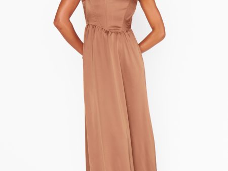 Nina Maxi Dress ~ Copper Luxe Satin Online Sale