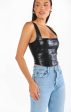 The Corset Top ~ Black Faux Leather Online Hot Sale