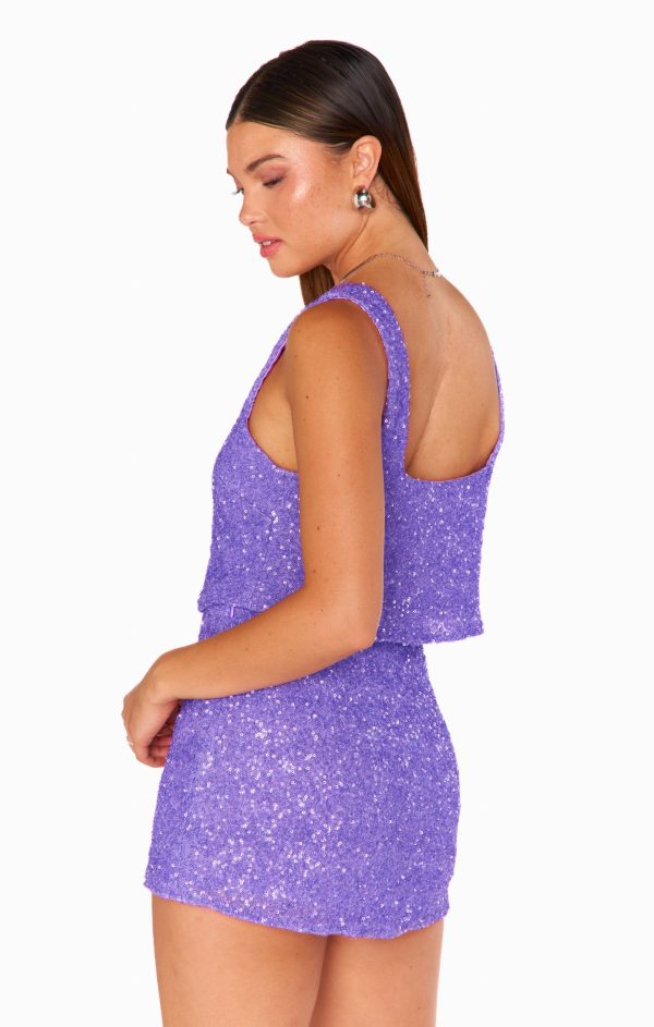 All Night Skort ~ Violet Sequins Online Hot Sale