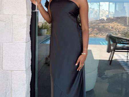 Taylor Tube Maxi Dress ~ Black Luxe Satin Sale