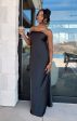 Taylor Tube Maxi Dress ~ Black Luxe Satin Sale