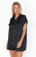 Best Day Button Up ~ Black Luxe Satin Online Sale