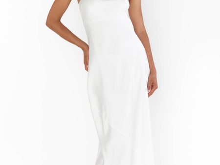 Taylor Tube Maxi Dress ~ Ivory Luxe Satin Online now