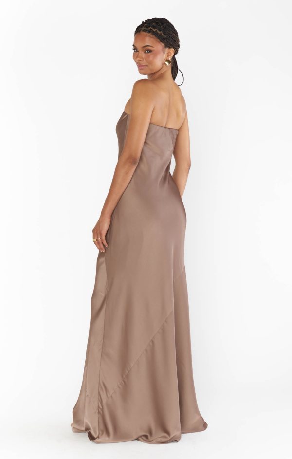 Taylor Tube Maxi Dress ~ Dune Luxe Satin Supply