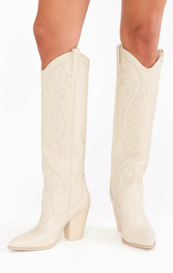 Steve Madden Lasso Western Boot ~ Bone For Sale